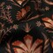 1 Yard Rayon Challis Black and Orange Floral Watching the Fire Print Fabric 55 Inches Width